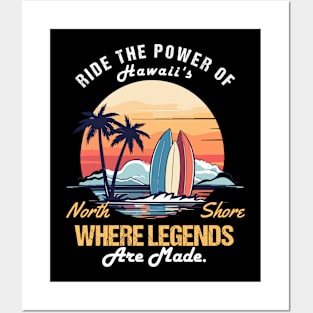 North Shore Bliss: Surfing Paradise in Hawaii - Epic Waves, Aloha Spirit, Beach Vibes Posters and Art